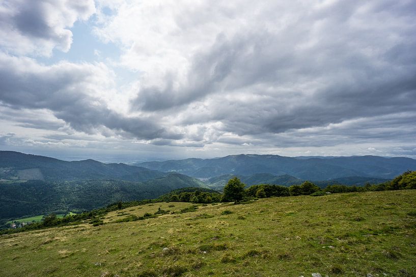 France - Breathtaking scenic view over mountain landscape of vosges from grand ballon mountain summit by adventure-photos