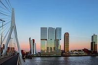 Kop van Zuid Rotterdam avec le coucher du soleil