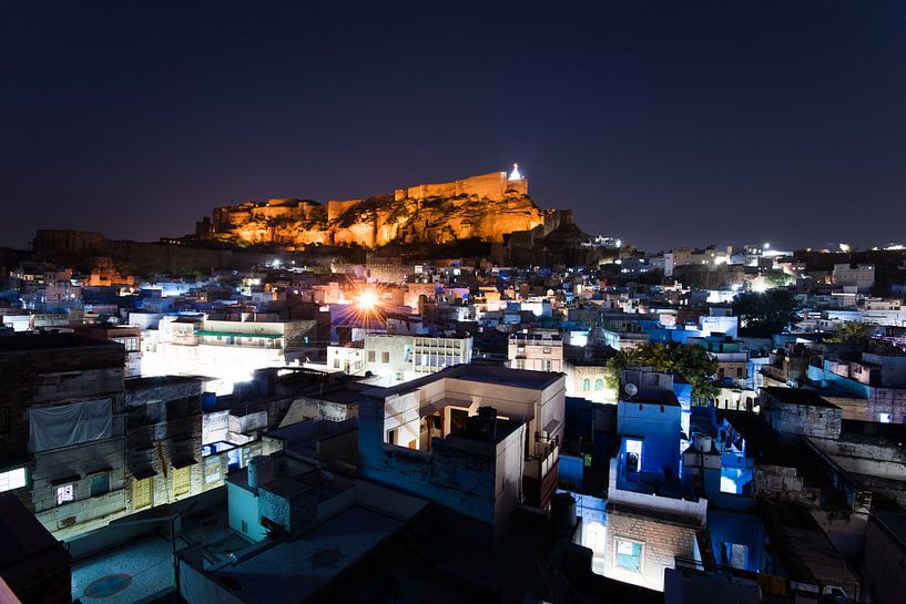 Jodhpur, blaue Stadt in Rajasthan, Indien von Mark Bonsink