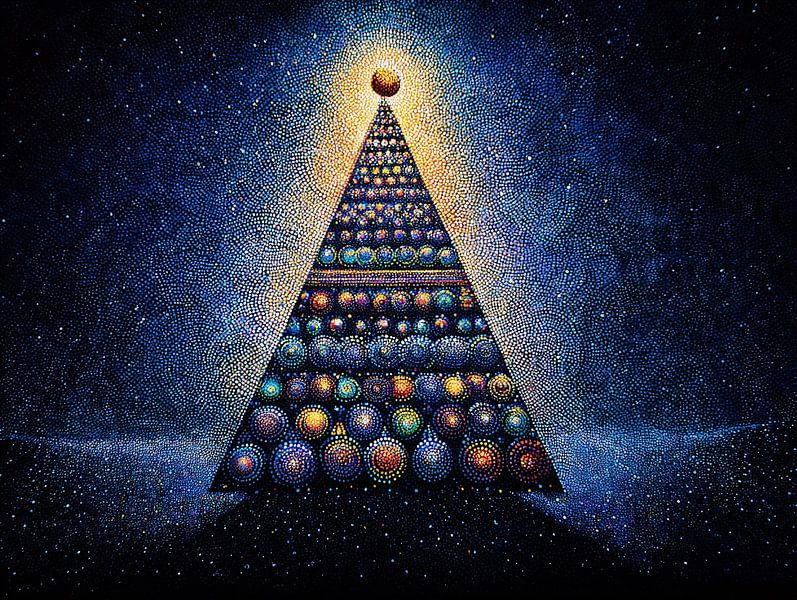 Arbre de Noël, carte de vœux, poster, couverture de vacances. Impressioni par Ariadna de Raadt-Goldberg