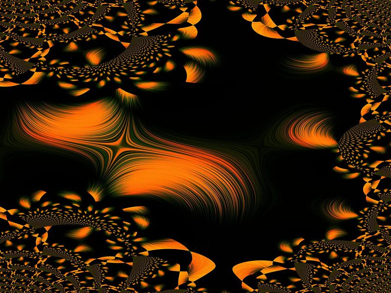 Abstraktes dynamisches fraktales Muster in orange von art559