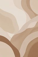 Abstract beige and brown overlapping shapes