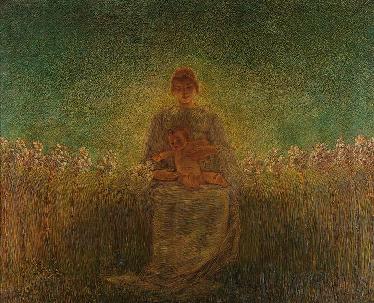 Madonna van de Lelies, Gaetano Previati van Meesterlijcke Meesters