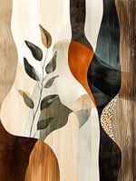 Feuilles abstraites dans les tons de terre