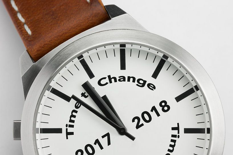 Horloge met tekst Time to Change 2017 2018 by Tonko Oosterink