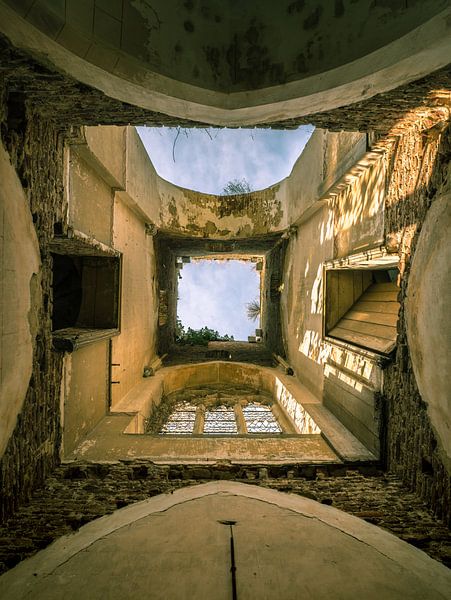 Abandoned church with collapsed roof, Belgium by Art By Dominic