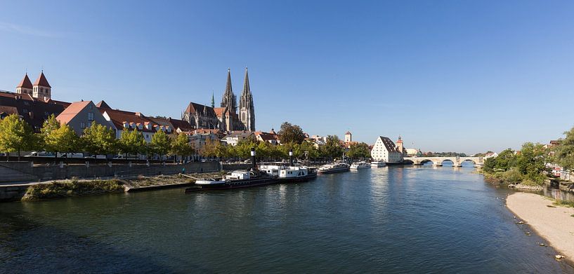 Regensburg Donau und Altstadt Panorama von Frank Herrmann