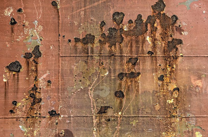 Schiffrumpf mit Schweißnähte und Rost von Frans Blok - Fotos, Kunst und weitere Wanddekoration