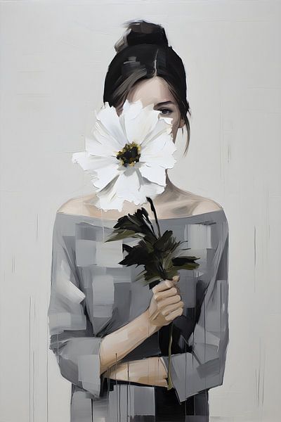 Schüchterne Frau hinter Blume von But First Framing