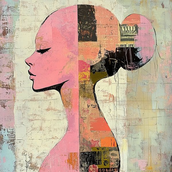 Modern Woman with Pink and Black by Art Whims