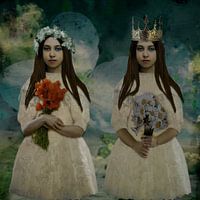 Vintage Blumen Gänseblümchen & Welpe