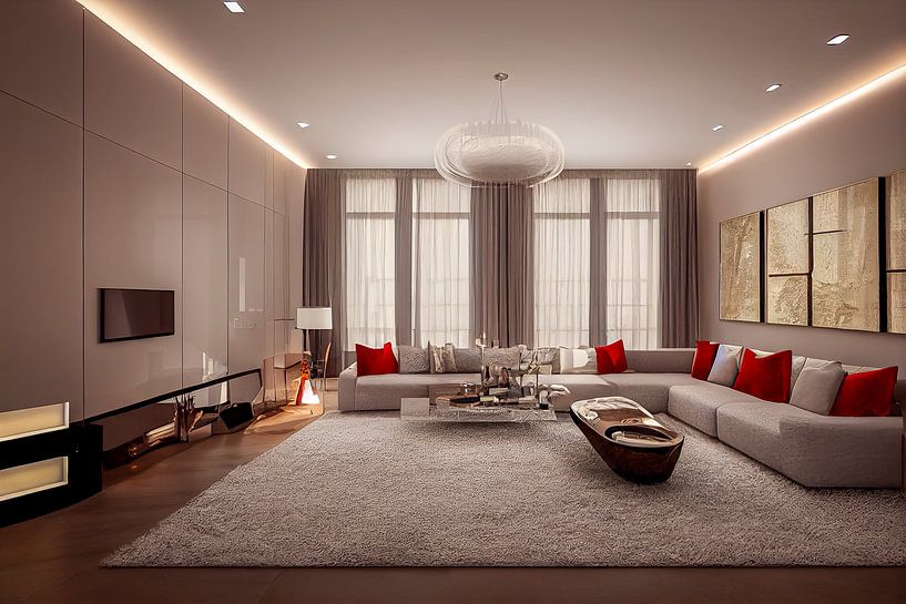 illustration d'intérieur de salon moderne par Animaflora PicsStock