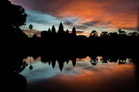 Silhouette Angkor Wat Kambodscha Sonnenaufgang