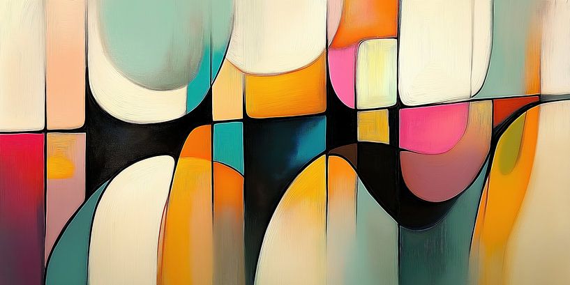 Abstracte vlakken in hippe kleuren van Imagine