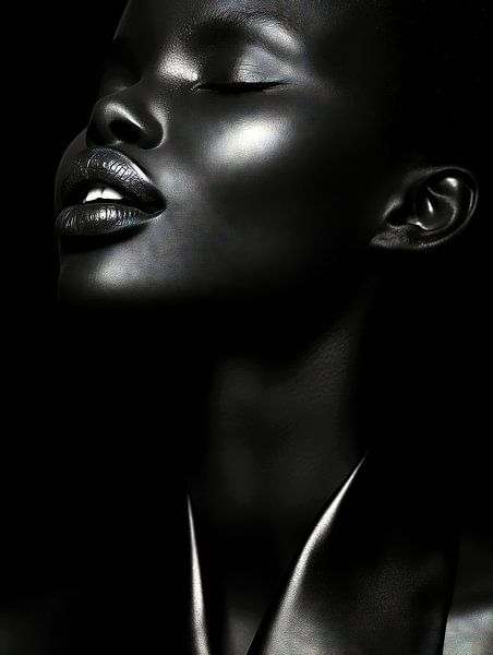 Beauté noire aux yeux fermés par Frank Heinz