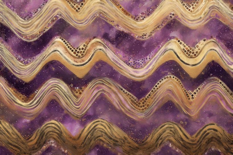 Golvende Patronen in Paars en Goud van Whale & Sons