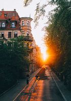 Königswarterstraße Fürth bei Sonnenuntergang