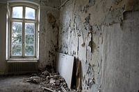 Decayed door on the floor