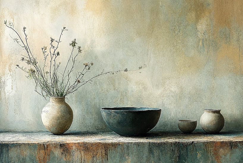 Nature morte rustique aux fleurs par Caprices d'Art