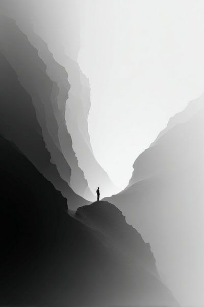 Paysage dans le silence Profondeur de la forme en noir et blanc par Eva Lee