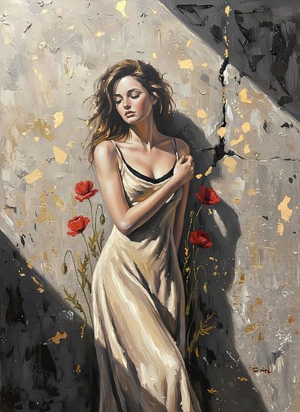 Poppies bloom in concrete by Emiel de Lange