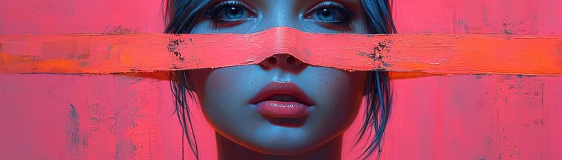 Portrait Frau Rosa | Koralle Kaskade von Kunst Laune