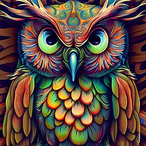 Hibou coloré par Bert Nijholt
