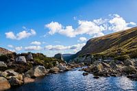 Ireland: Beautiful mountain scenery with rocks and babbling river