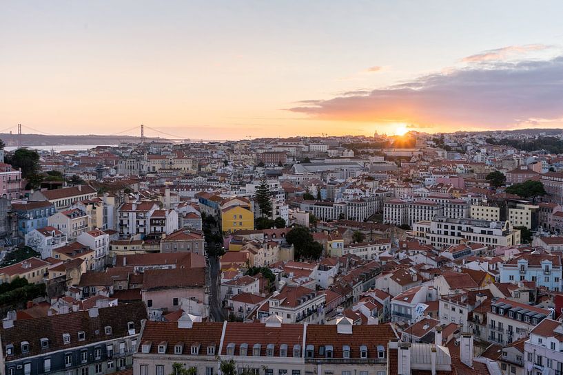 Coucher de soleil à Lisbonne par Michiel Dros
