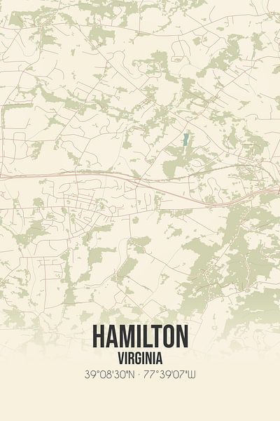 Vintage map of Hamilton (Virginia), USA. by Prints of Place