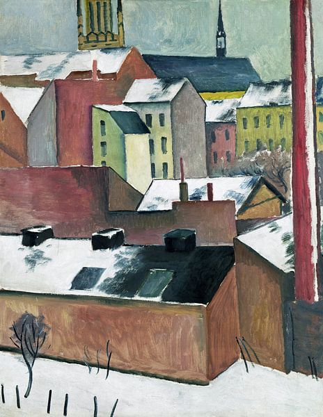 August Macke,L'église Sainte-Marie de Bonn sous la neige par finemasterpiece