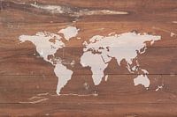 World Map on Wood