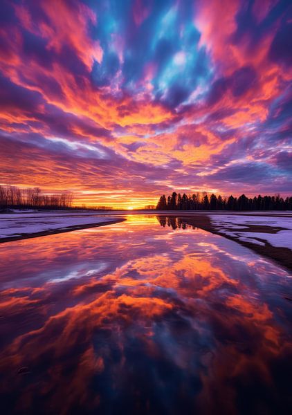 Sonnenuntergang im Polder 3 von DNH Expressions