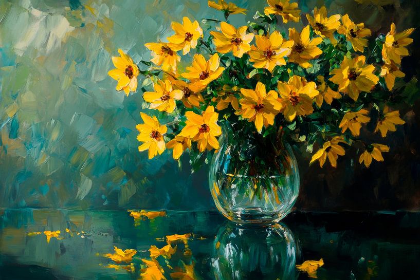 Yellow floral splendour by Poster Art Shop