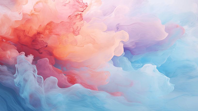 Abstrakte Kunst am Meer, Aquarellfarben-Design-Tapete von Animaflora PicsStock