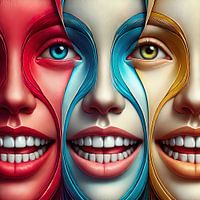 Colourful Smiling Faces - Modern Artwork for Dental and Orthodontic Practices