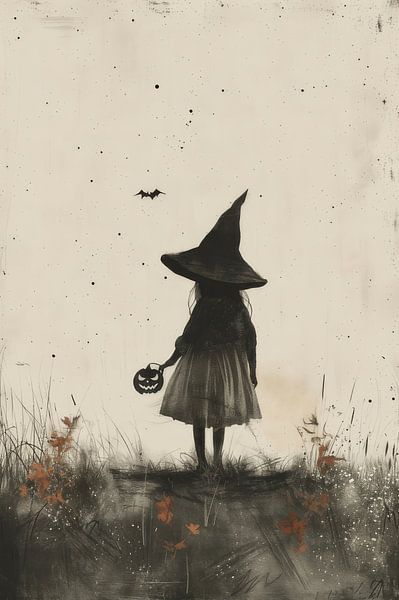 Mystery of Halloween - Girl in Witch's Hat - Helloween by Eva Lee
