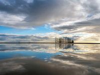 Réflexion, plage sans fin