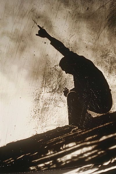 Ombre d'une personne aux doigts levés par Imperial Art House