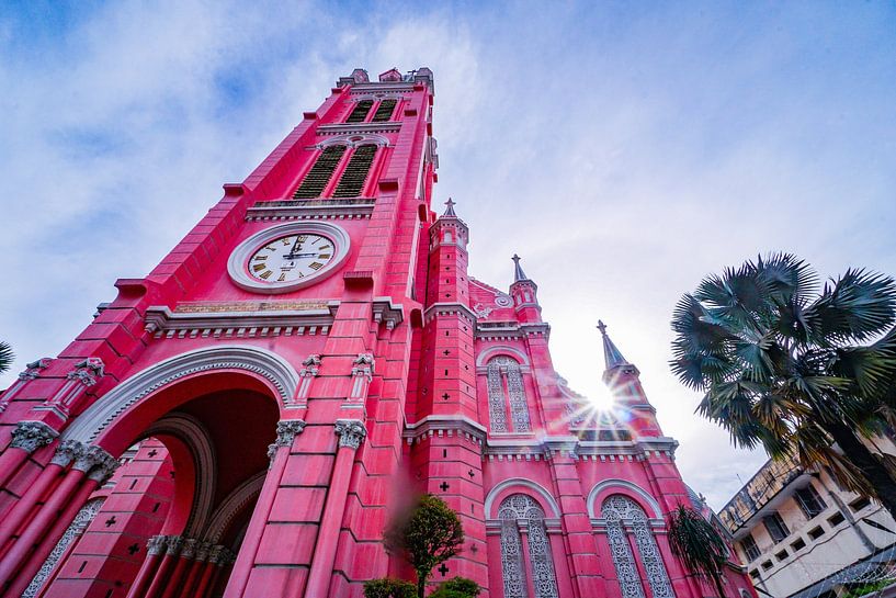 Old church with clock Vietnam by Barbara Riedel