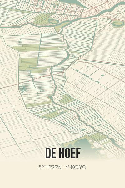 Carte ancienne du Hoef (Utrecht) par Affiches de lieux