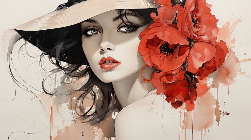 Floral elegance: the radiant portrait of a lady by Peter Balan