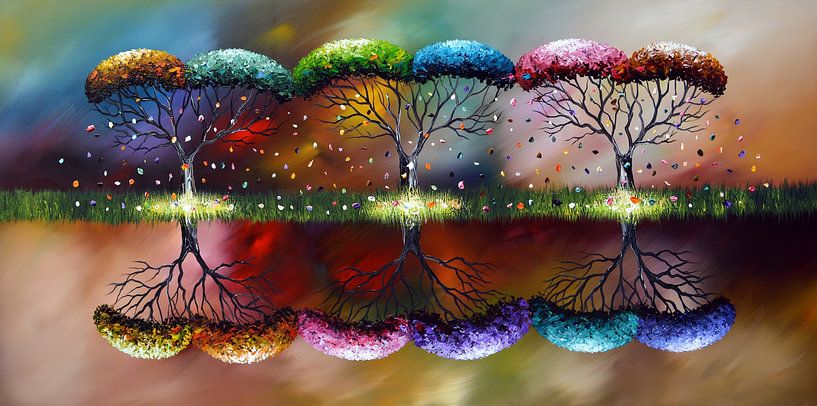 Bunte Jahreszeiten von Gena Theheartofart