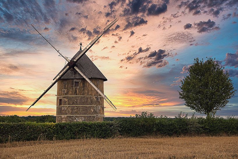 Moulin à vent au coucher du soleil par Nico Landuyt