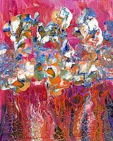 Jardin de fleurs surréaliste