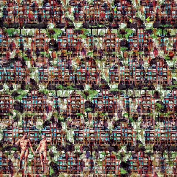 Grafik Stadtgrafuek von Westplein Wohnungen, Lombok, Utrecgt von Ruben van Gogh - smartphoneart