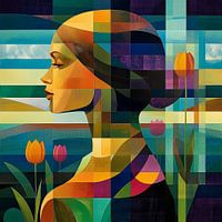 La fille aux tulipes