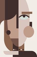 Moderne Kunst! | Mid Century Abstracte Muurkunst in Aarde Tinten