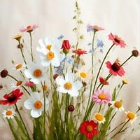 Ein Strauß voller Frühlingsfeldblumen .