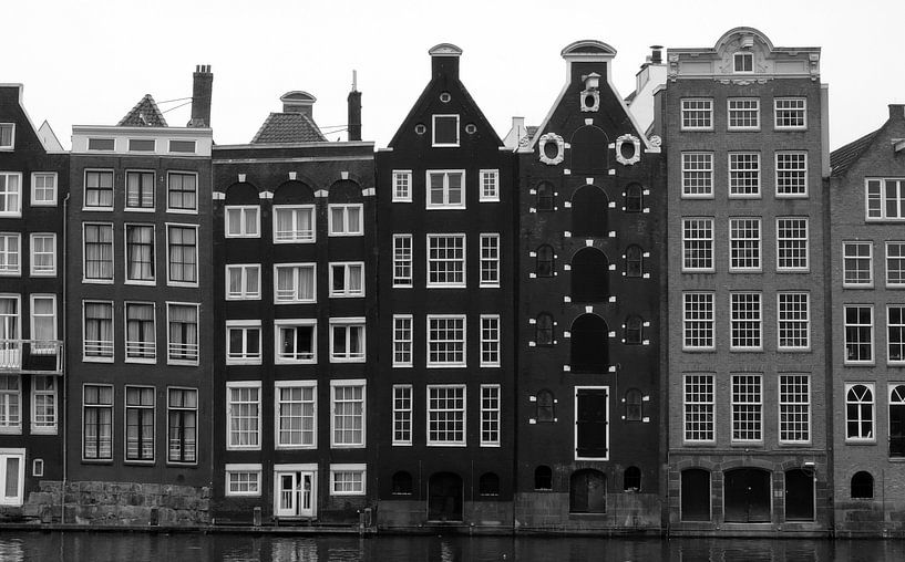 Facades of canal houses Amsterdam, panorama by Roger VDB